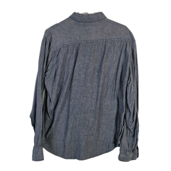 Tony Hawk Men's Large Blue Short Sleeve Button Up Shirt * MISSING (1) BUTTON - Picture 7 of 8